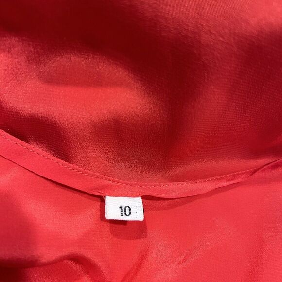 The Silk Farm Vintage 2 Piece Formal Long Dress Red/Gold Metallic Size 10 - Picture 6 of 7